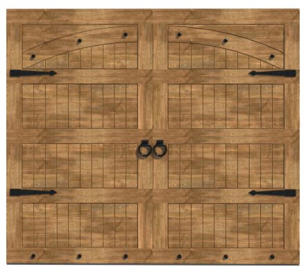 Vertical Barn Arch Sectional Single Wooden Garage Door