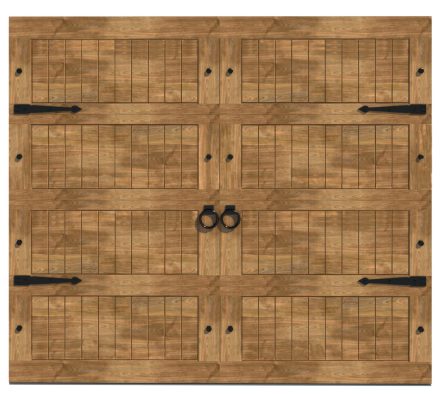 Vertical Barn Single 4-Sectional Wooden Garage Door