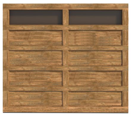 10 Flat Panel Glass Top Sectional Single Wooden Garage Door