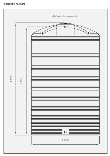 JoJo Standard Vertical Water Tank 20 000L (20 KL)