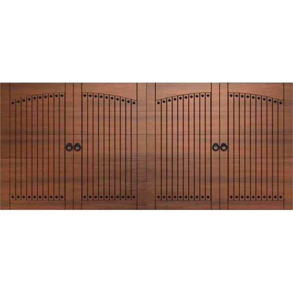 Vertical Arch Double Sectional Wooden Garage Door