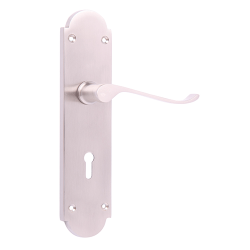 Delray Lever On Backplate KEY SN (Blister) Door Handle