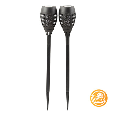 Tiki Dancing Flame Solar Garden Spike 2Pc