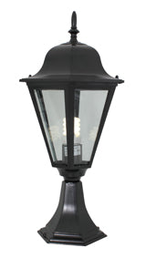 Lantern 6 Panel Pedestal Black