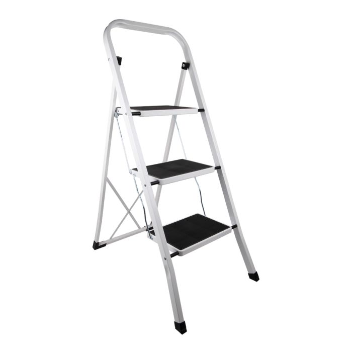 A-SCEND 3 STEP STEEL LADDER WITH NON SLIP STEPS