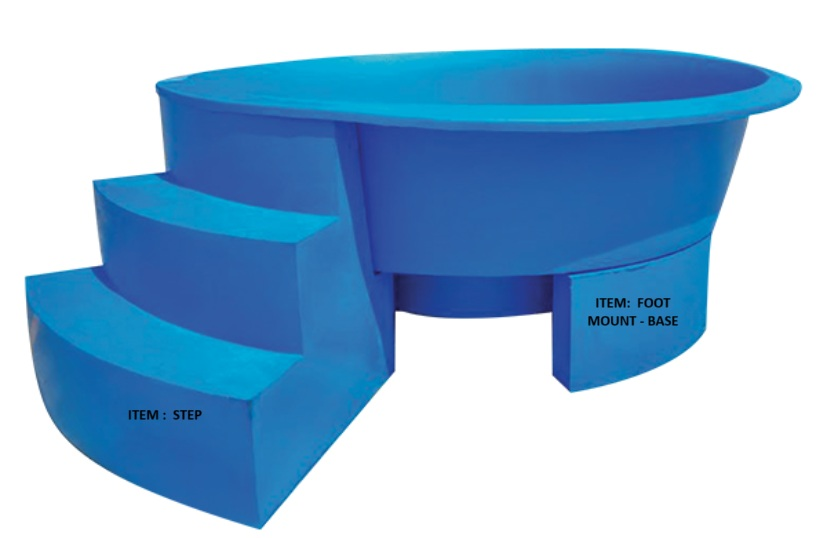Eco ROUND SWIMMING POOL - STEP & FOOT MOUNTING COMB0