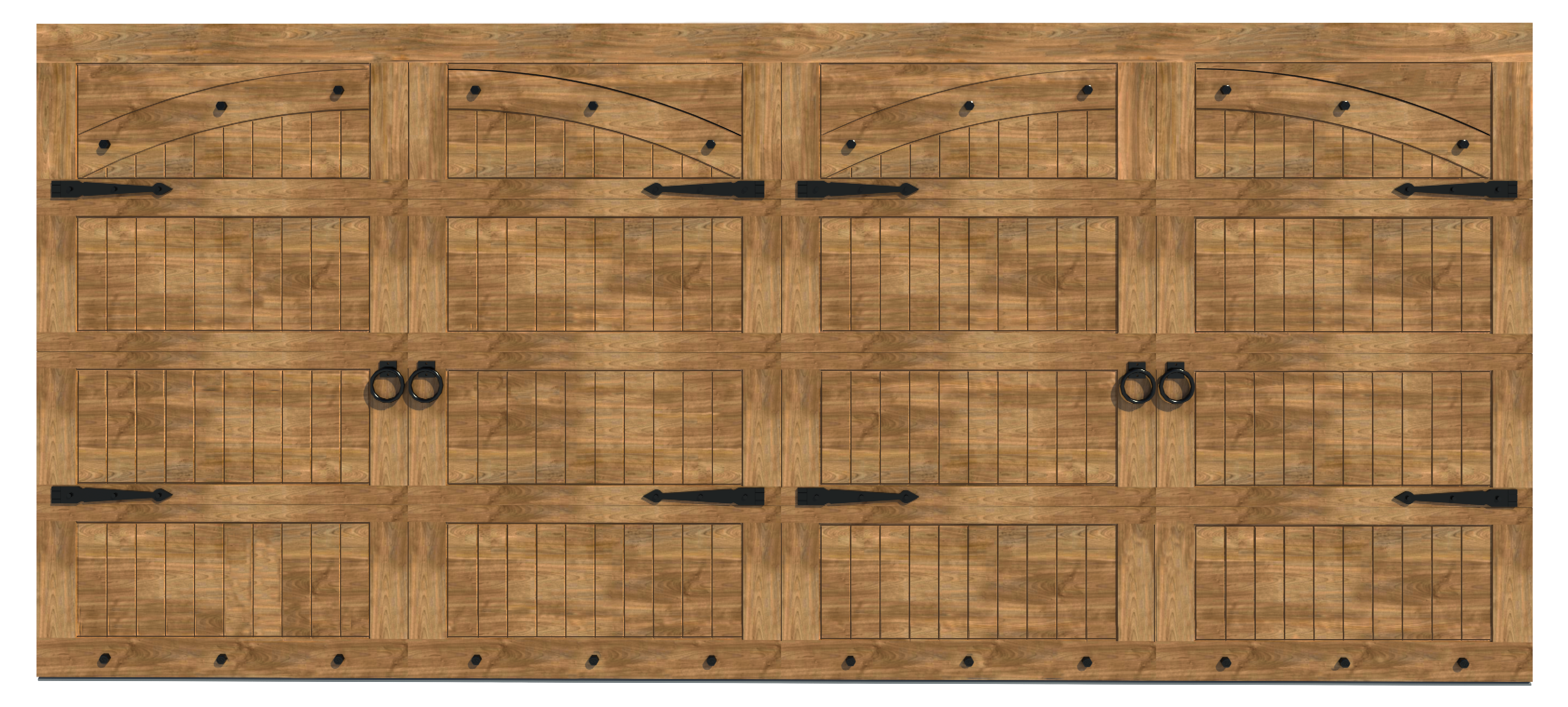 Vertical Barn Arch Double Sectional Wooden Tech Garage Door