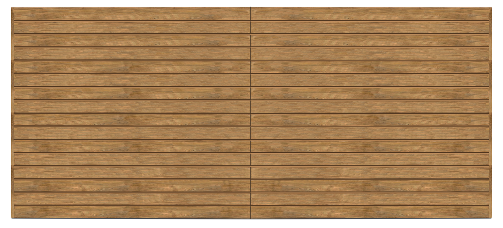 Horizontal Double Wooden Sectional Garage Door