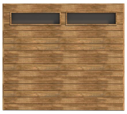 Horizontal Glass Top Single 4 Sectional Wooden Garage Door