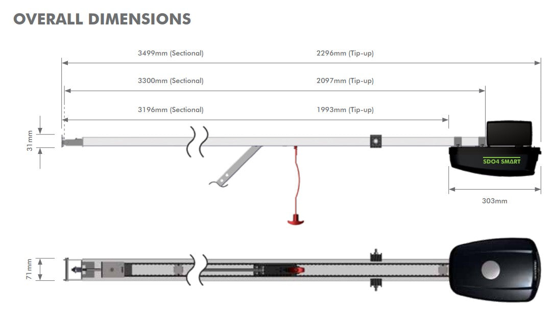 Centurion Systems SMART SDO4 T12 Garage Door Motor Kit