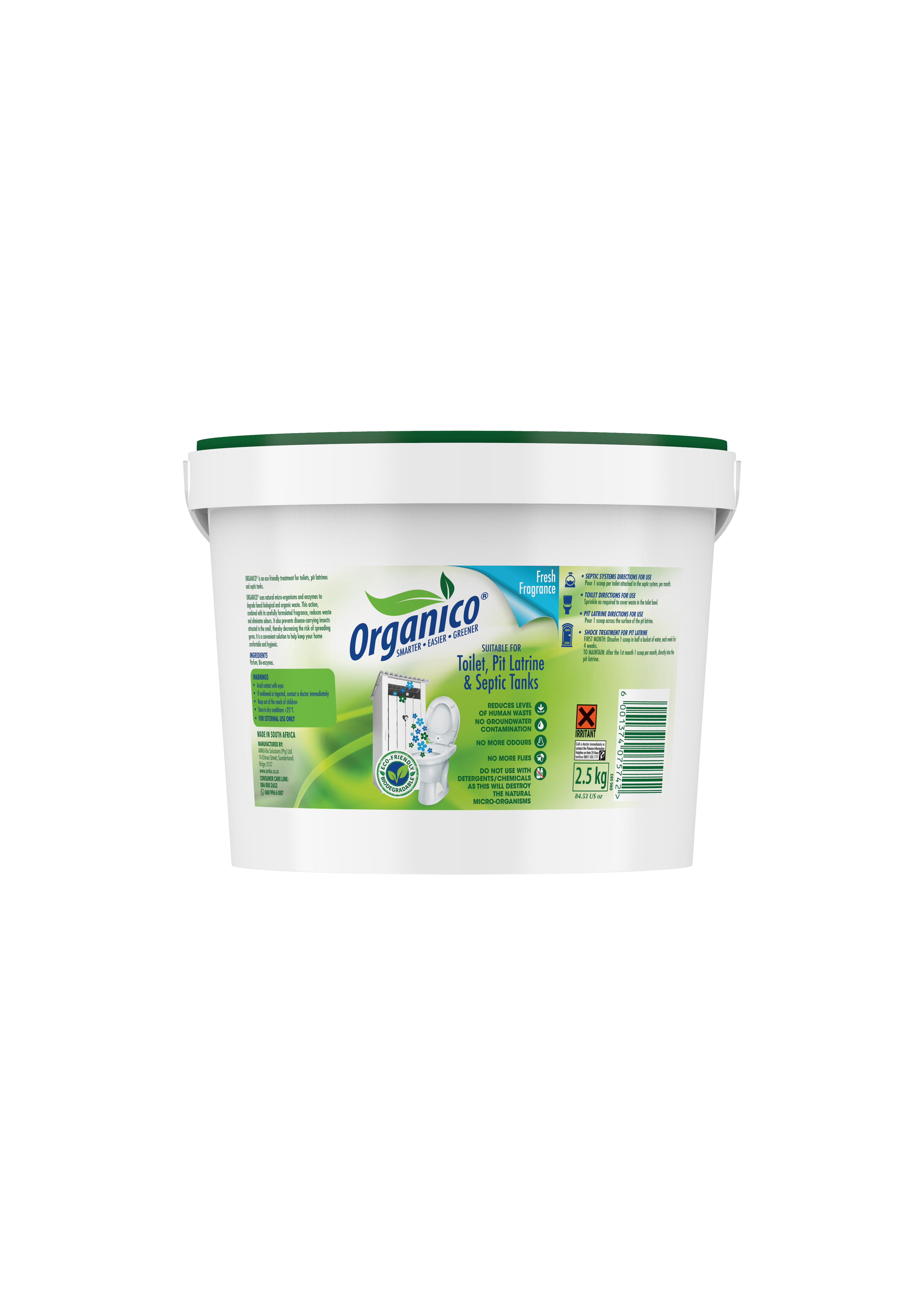 Organico Toilet, Pit & Septic Treatment - Fresh Fragrance [2.5Kg]