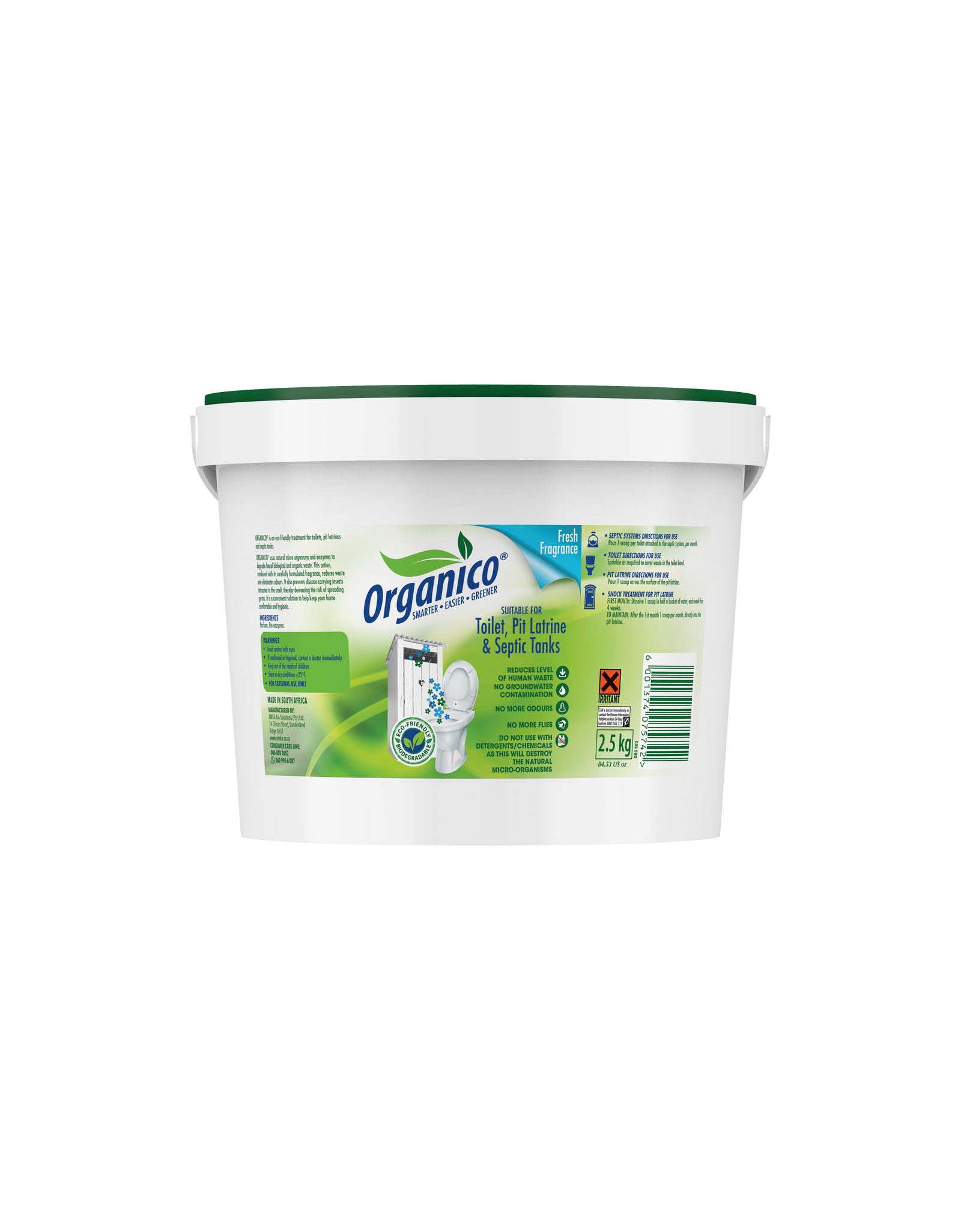 Organico Toilet, Pit & Septic Treatment - Fresh Fragrance [2.5Kg]