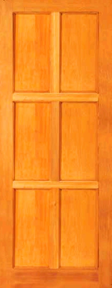 6 Panel Hardwood Door