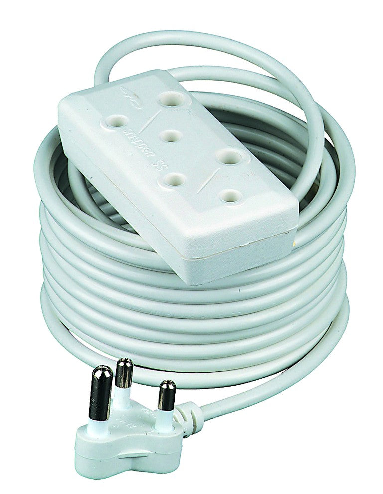 3M White Extension Cord 16A C/W Janus Coupler