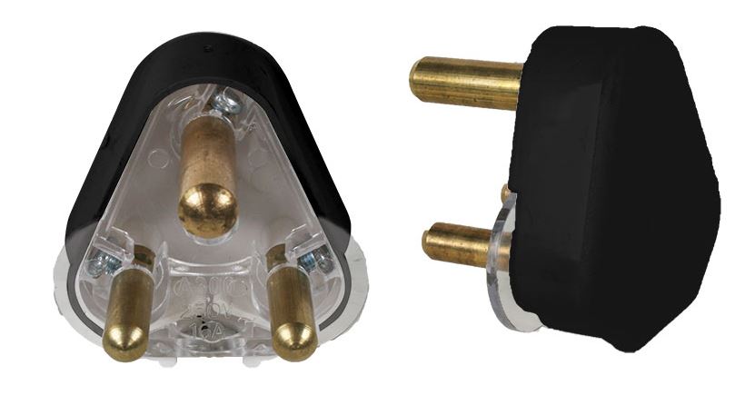 15A Black Std Plug Top Solid Pins