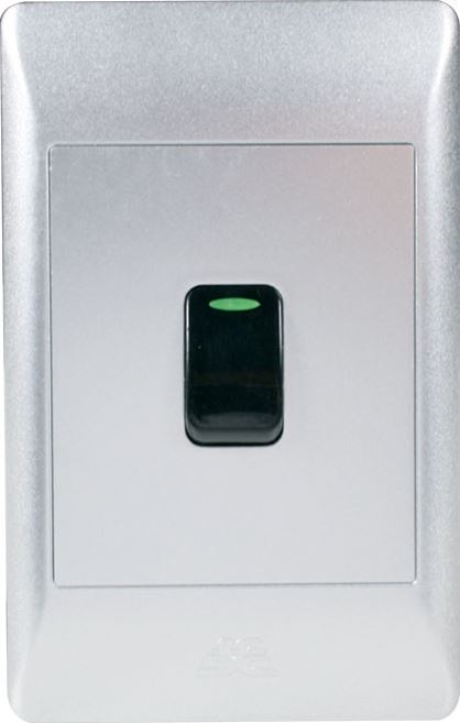 1-Lever 1-Way Switch 2X4 C/W Silver Cover Plate