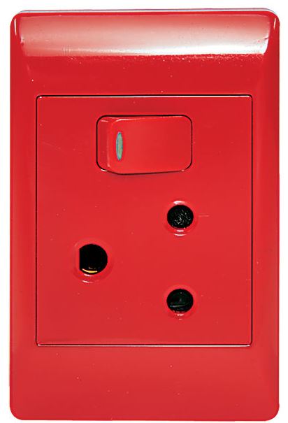 1X16A Dedicated Red Switched Socket Outlet 2X4