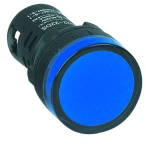 Blue Led Pilot Light Hi-Brite 30Mm 230Vac
