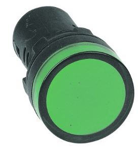 Green Led Pilot Light Hi-Brite 30Mm 230Vac