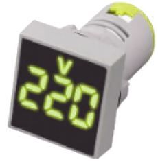 Yellow Led Volt Display 50-450Vac 28Mm Square Face