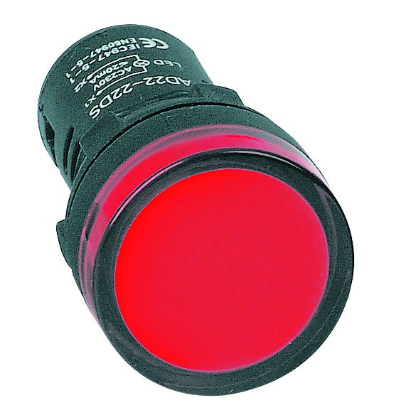 Red Led Pilot Light Hi-Brite 22Mm 12V Ac/Dc
