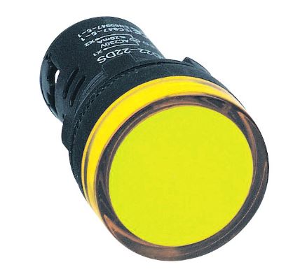 YELLOW LED PILOT LIGHT HI-BRITE 22mm 48V AC/DC