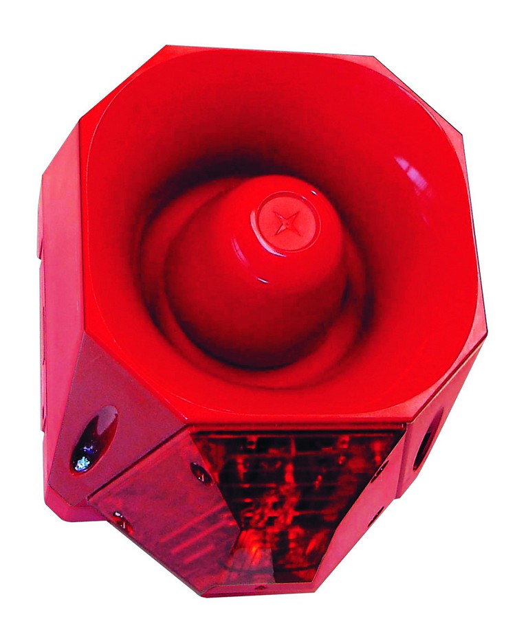 110-230VAC SIREN/BEACON RED 110dB 42TONES IP66
