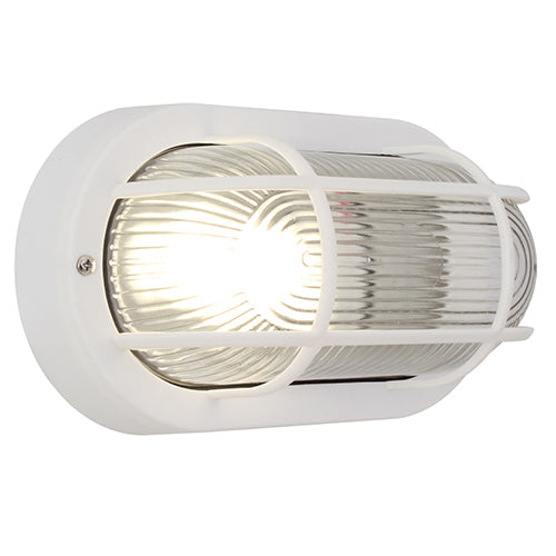Oval Plastic Grid B/Head 205Mm White 1X60W