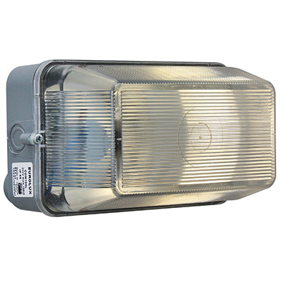 Rectangular Plastic B/Head 185Mm Grey 1X100W