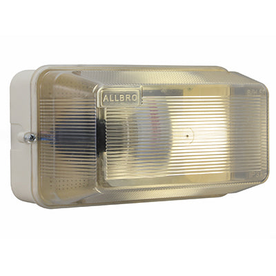 Rectangular Plastic B/Head 195Mm White 1X60W