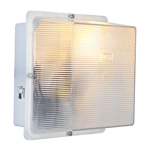 Square Plastic B/Head 190Mm White 1X100W