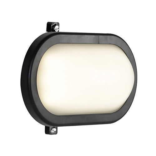 Led Oval B/Head 220Mm Black 1X12W
