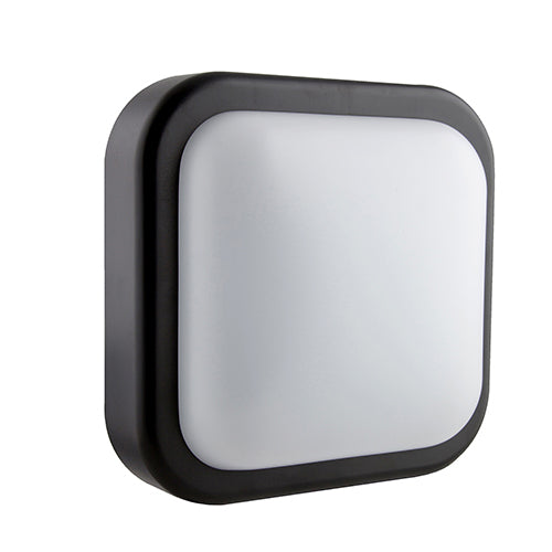 Led Square B/Head 195Mm Black 1X14W