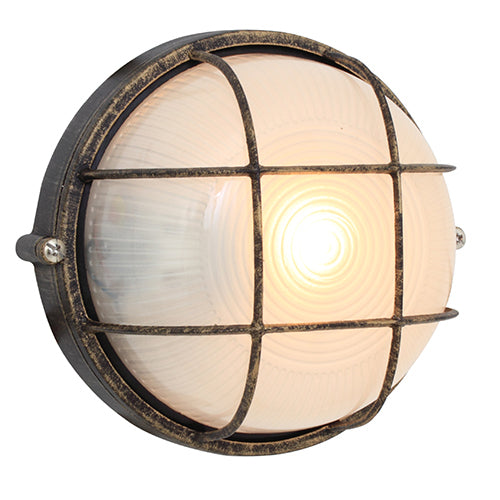 Round Small Grid B/Head 180Mm Blackgold 1X60W
