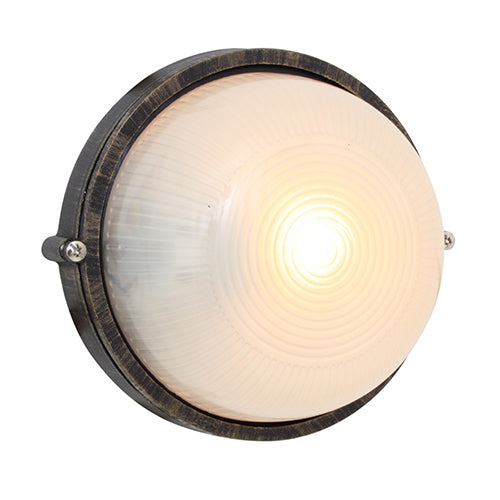 Round Small Plain B/Head 180Mm Blackgold 1X60W