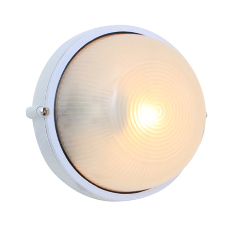 Round Small Plain B/Head 180Mm White 1X60W