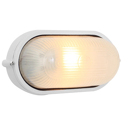 Oval Small Plain B/Head 210Mm White 1X60W