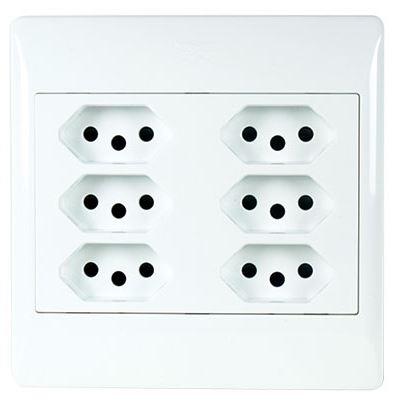 6X New Sa  Socket Outlet 4X4 With White Cover Plate