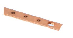 COPPER BUSBAR 25x6x200L PLATED AND THREADED 10xM6