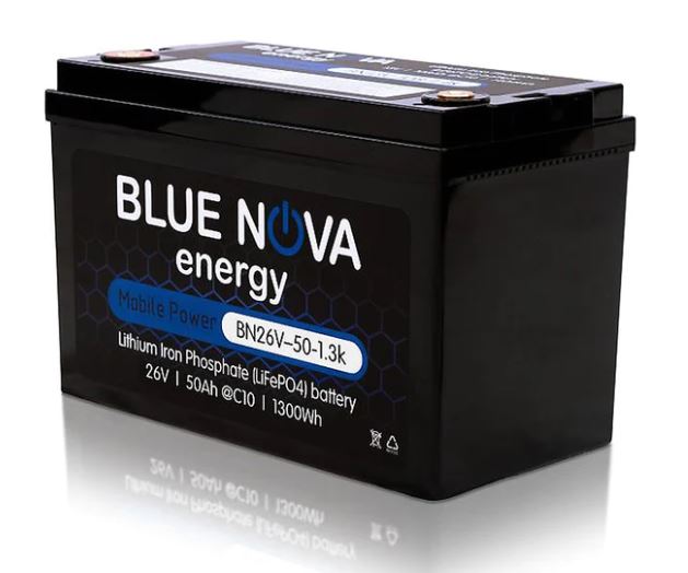 1300wh 50ah 26vdc Lifepo4 Battery C/w Bms