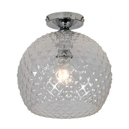 Porto C/Light 280mm Chrome & Clear Glass