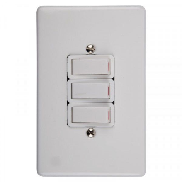Crabtree Switch Light 3l 1way Complete 100x50mm