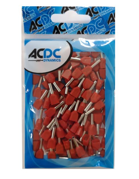 1Mm Red Twin Bootlace Ferrules /100