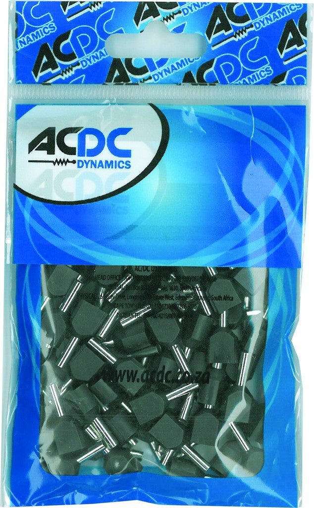 1.5Mm Black Twin Bootlace Ferrules /100