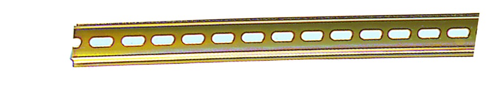 Din 35 Slotted Yellow Steel Rail 1M