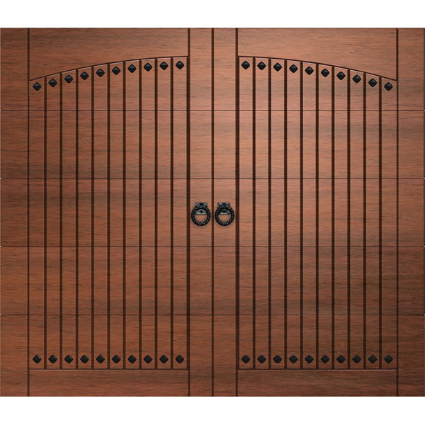 Vertical Arch Single Sectional Wooden Garage Door