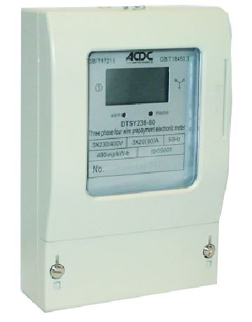 5A CT- DRIVEN 3 PHASE 400V + N PRE-PAYMENT KWH METER