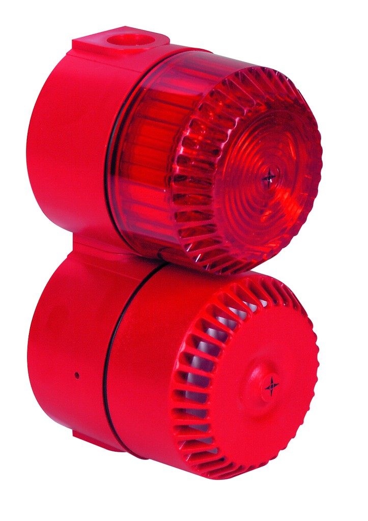 110-250Vac Siren/Beacon Red Deep Base Ip65