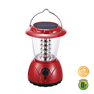 Rechargeable Solar LED Lantern 120mm Red