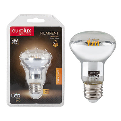 LED R63 Filament Reflector E27 6w WW